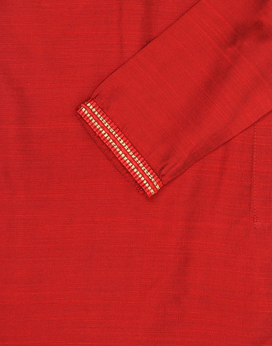 Ethnicity Boys Festive Wear Red Kurta and Pyjama